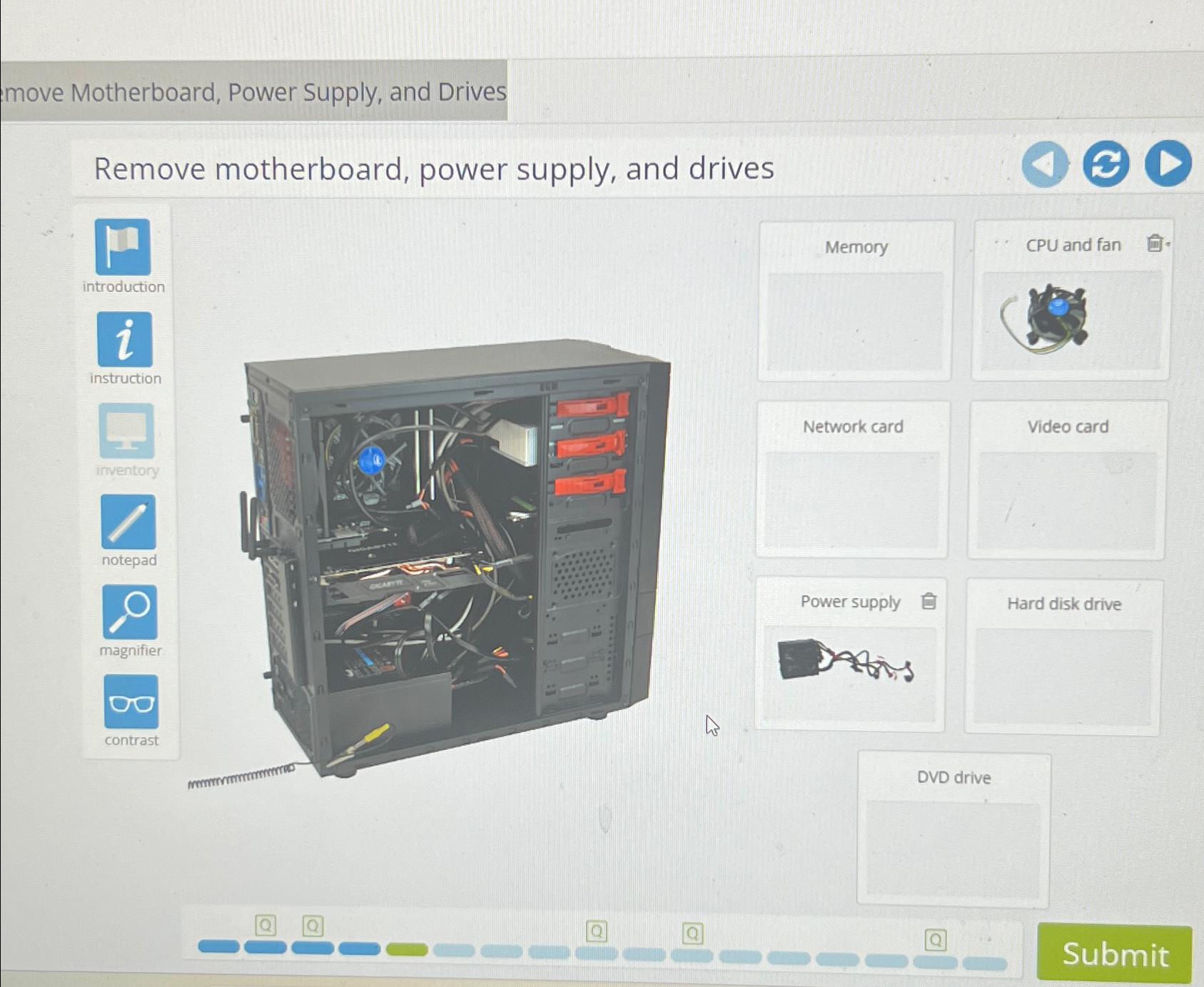 Solved move Motherboard, Power Supply, and DrivesRemove