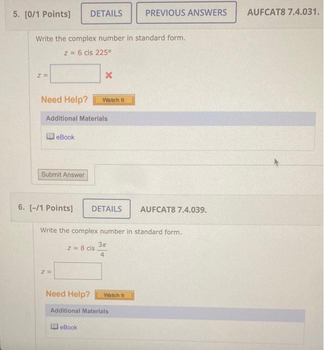 Solved 5. [0/1 Points) DETAILS PREVIOUS ANSWERS AUFCAT8 | Chegg.com