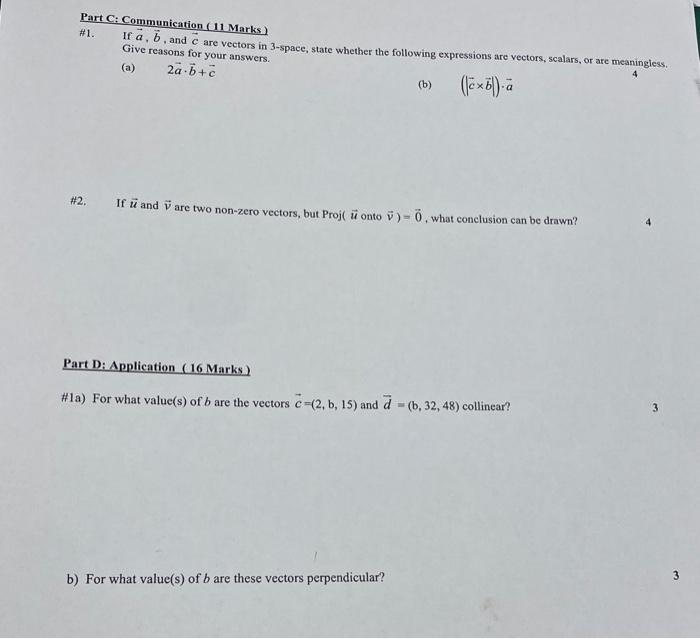 Solved Part C: Communication (11 Marks) #1. If a,b, and c | Chegg.com