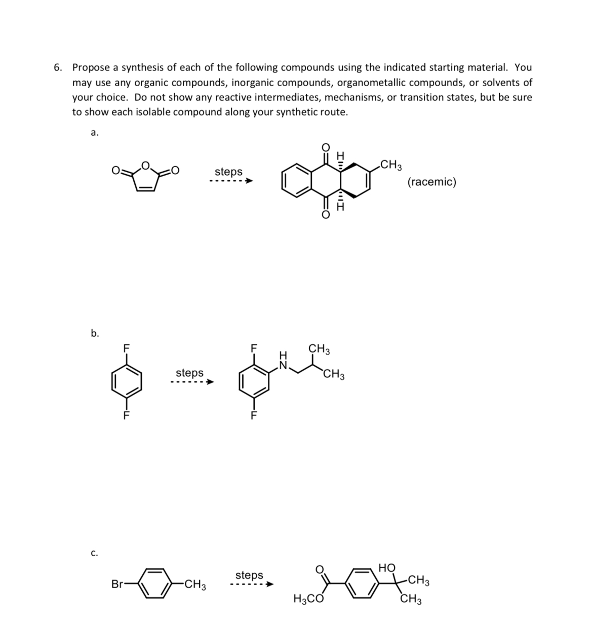 Solved Propose a synthesis of each of the following | Chegg.com