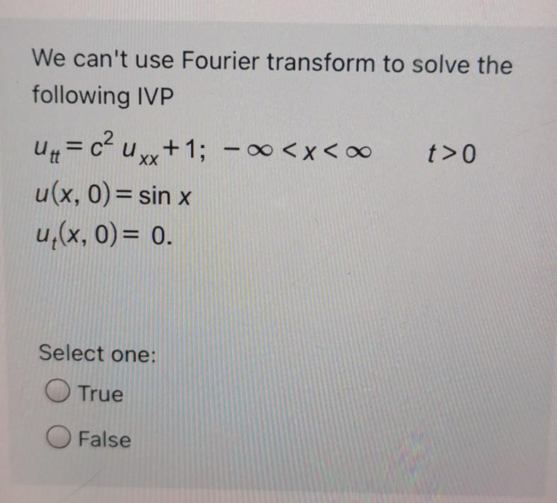 Solved We can't use Fourier transform to solve the following | Chegg.com
