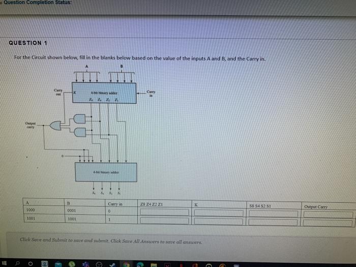 Solved Question Completion Status: QUESTION 1 For the | Chegg.com