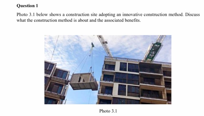 Solved Question 1 Photo 3.1 below shows a construction site | Chegg.com