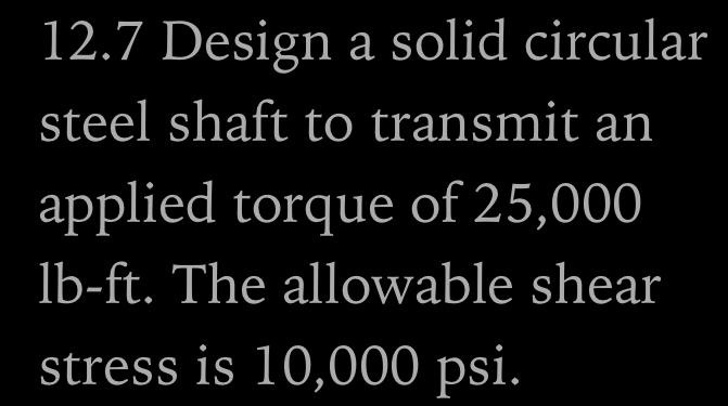 Solved 12.5 Calculate the allow- able torque that may be | Chegg.com