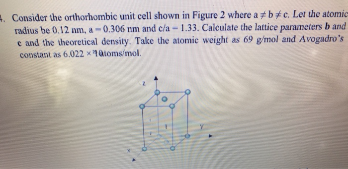 Solved Consider the orthorhombic unit cell shown in Figure 2 | Chegg.com