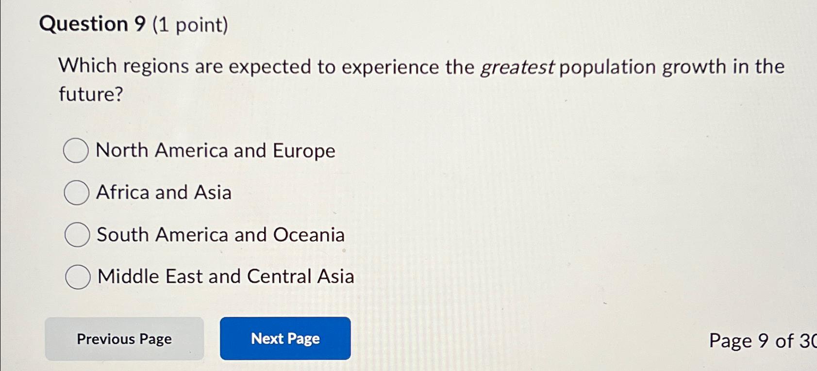 Solved Question 9 (1 ﻿point)Which regions are expected to | Chegg.com