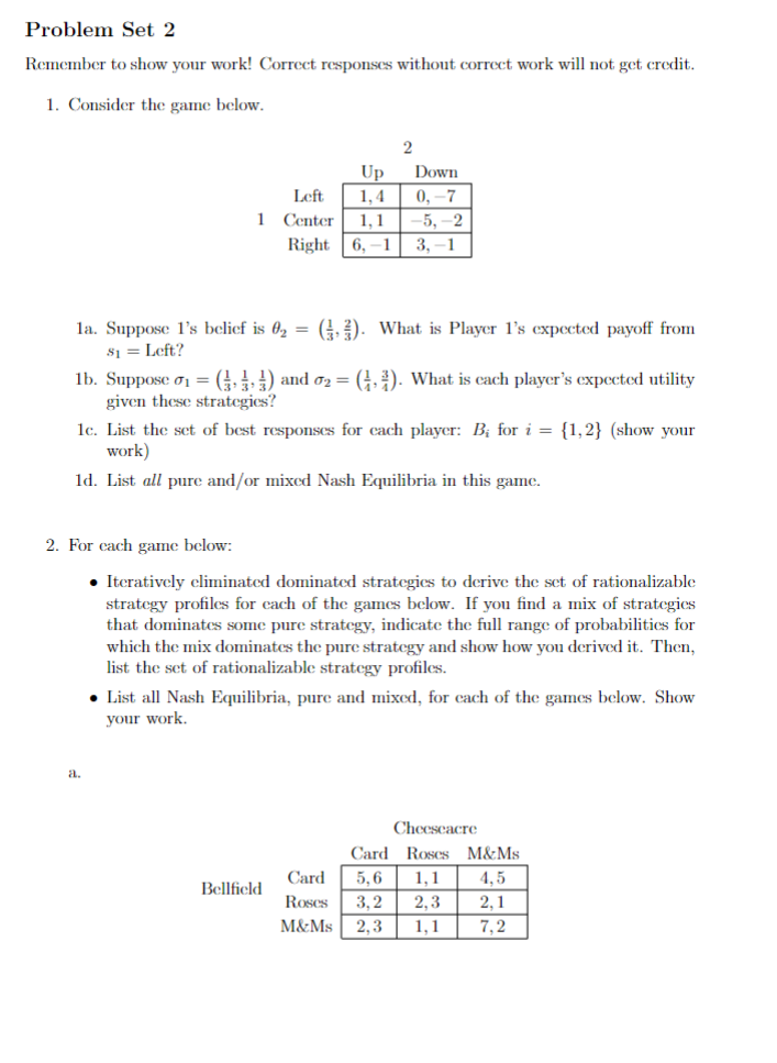 Solved Problem Set 2remember To Show Your Work Correct