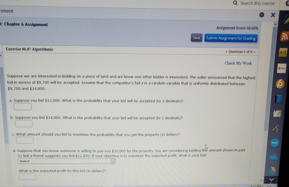 Solved Q Search this course nument х : Chapter 6 Assignment | Chegg.com