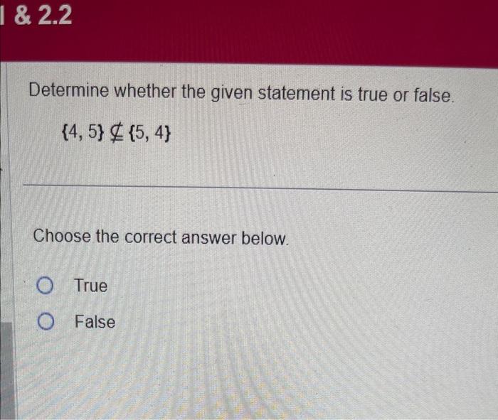 Solved Determine whether the given statement is true or | Chegg.com