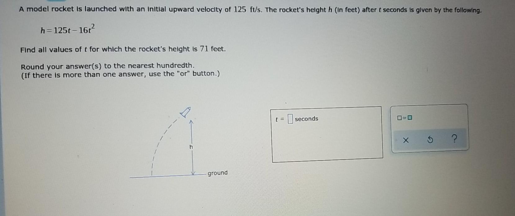 Solved A model rocket Is launched with an initial upward