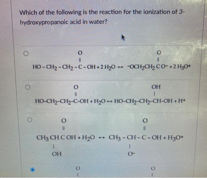 Solved Which Of The Following Is The Reaction For The Chegg Com