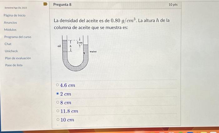 Semotral Aoo Dis 2023 Página de Inicio Anuncios Módulos: Programa del curso Chat Unicheck Plan de evaluación Pase de lista Pr