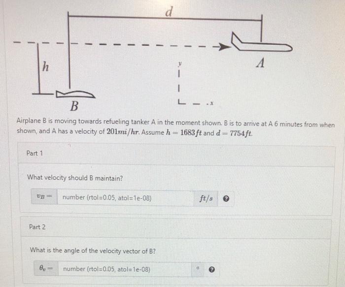 Solved D - H A î - -.. B B Airplane B Is Moving Towards | Chegg.com