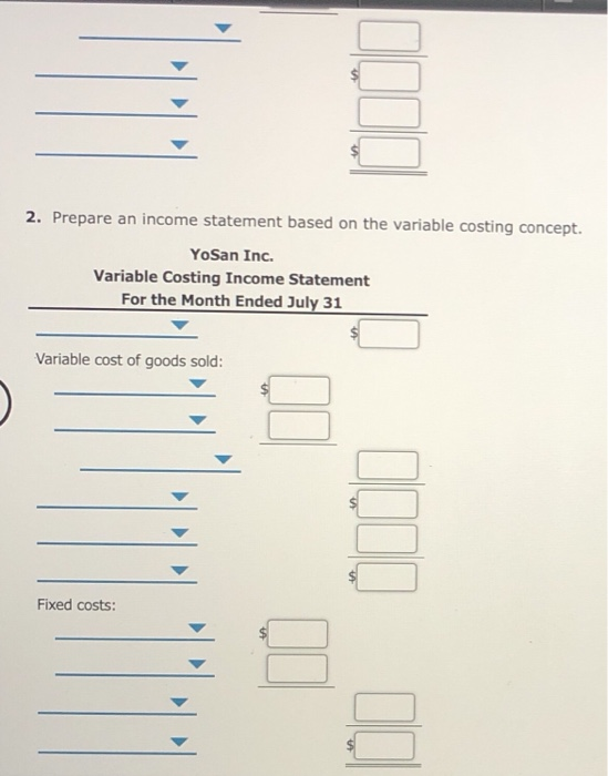 Solved Absorption And Variable Costing Income Statements | Chegg.com