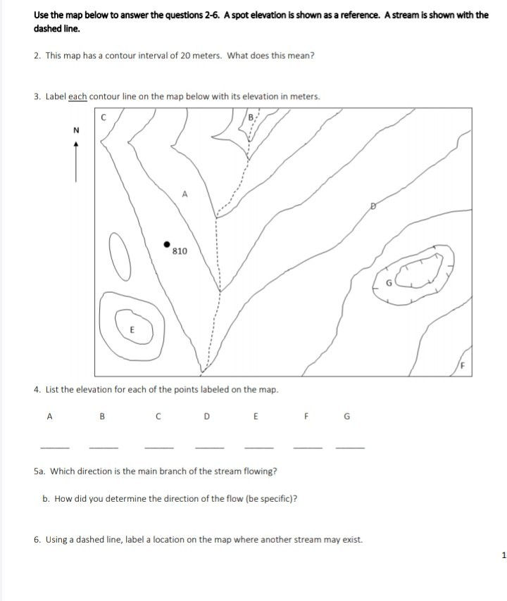 Solved Use the map below to answer the questions 2-6. A spot | Chegg.com