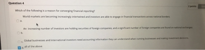 Solved Question 4 2 points Which of the following is a | Chegg.com