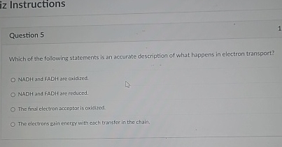 Solved iz InstructionsQuestion 5Which of the following | Chegg.com