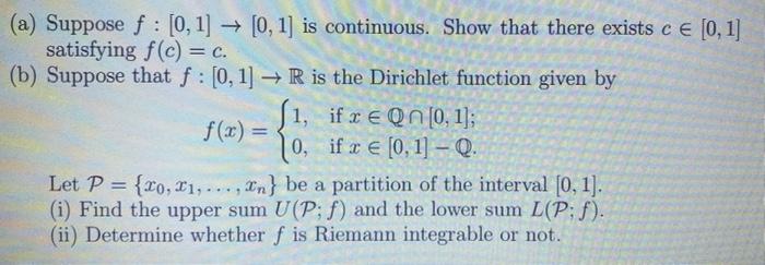 Solved A Suppose F [0 1] → [0 1] Is Continuous Show