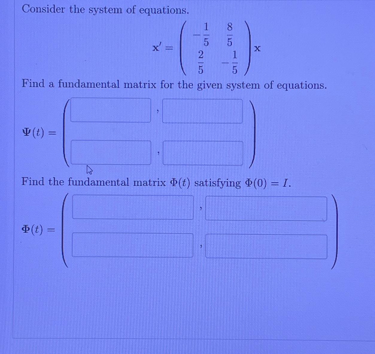 Fundamental Matrix For A Given System – OZJDK