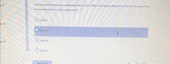 Solved A surround sound system was sold during a sale for | Chegg.com