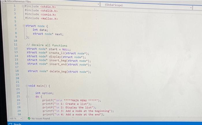 Solved Using C++ visual studios complete the linkedlist | Chegg.com