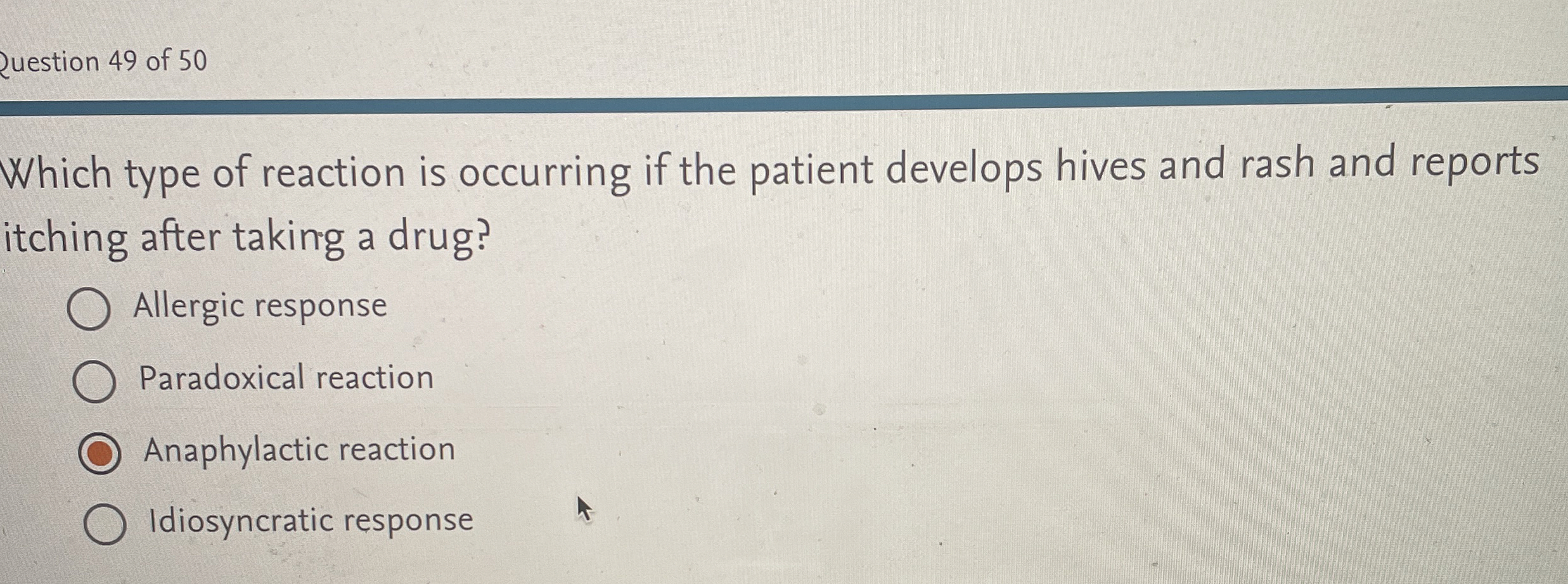 Solved Which type of reaction is occurring if the patient