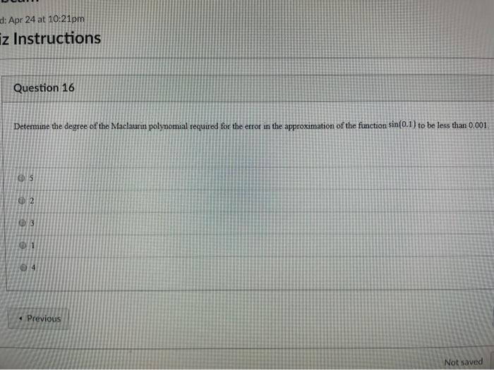 Solved d: Apr 24 at 10:21pm iz Instructions Question 16 | Chegg.com