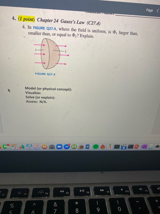 Solved Page 4. (1 Point) Chapter 24 Gauss's Law (C27.4) 4. | Chegg.com