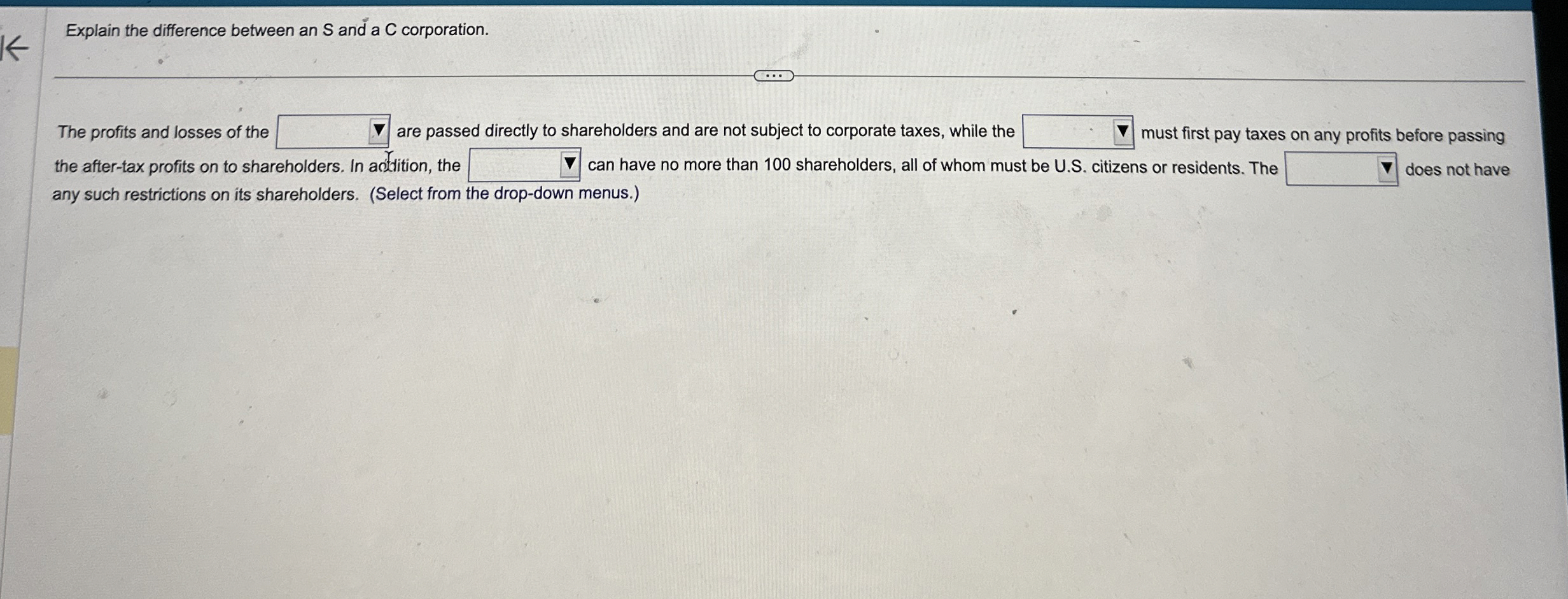 Solved Explain the difference between an S ﻿and a C | Chegg.com