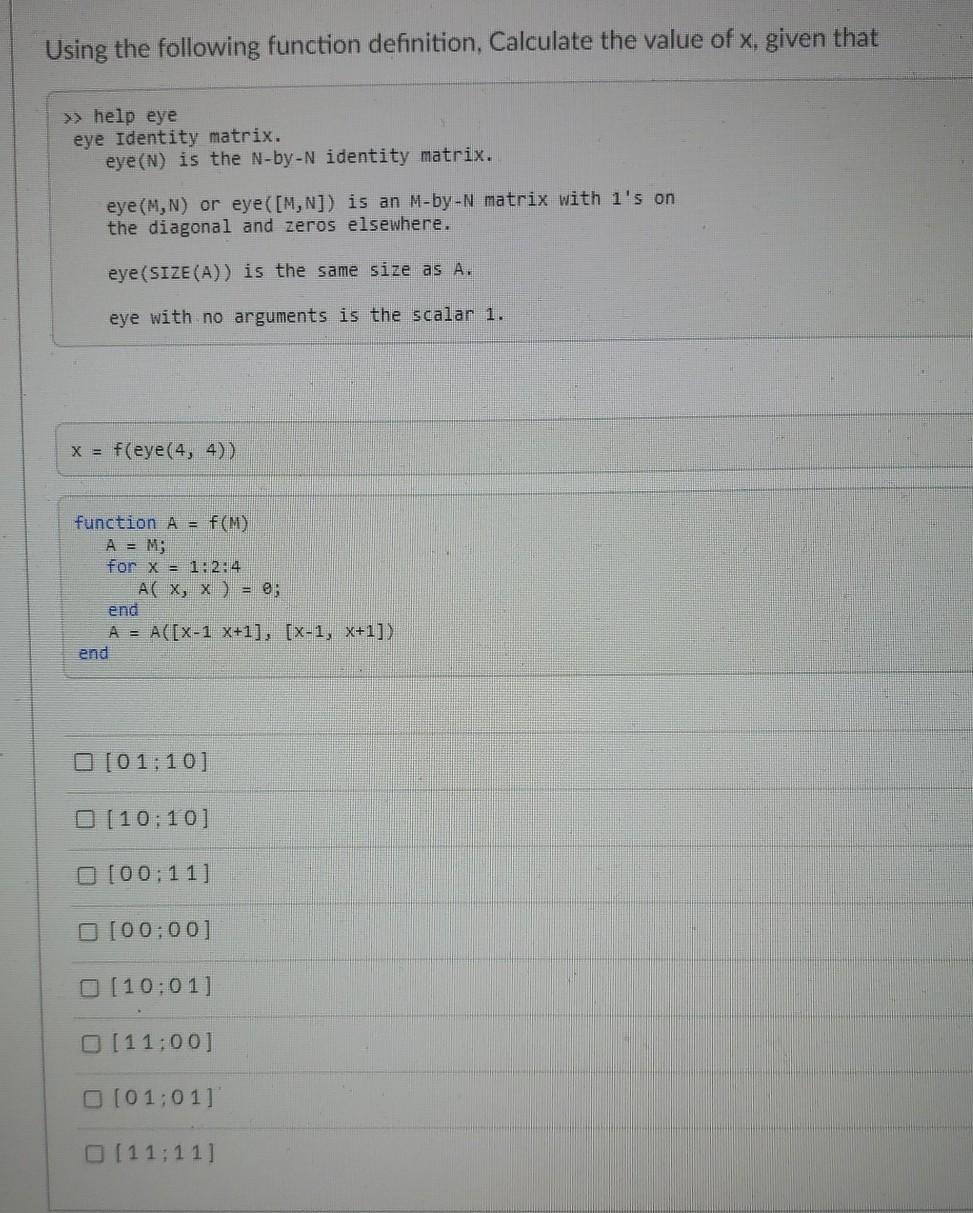Solved Using the following function definition, Calculate | Chegg.com