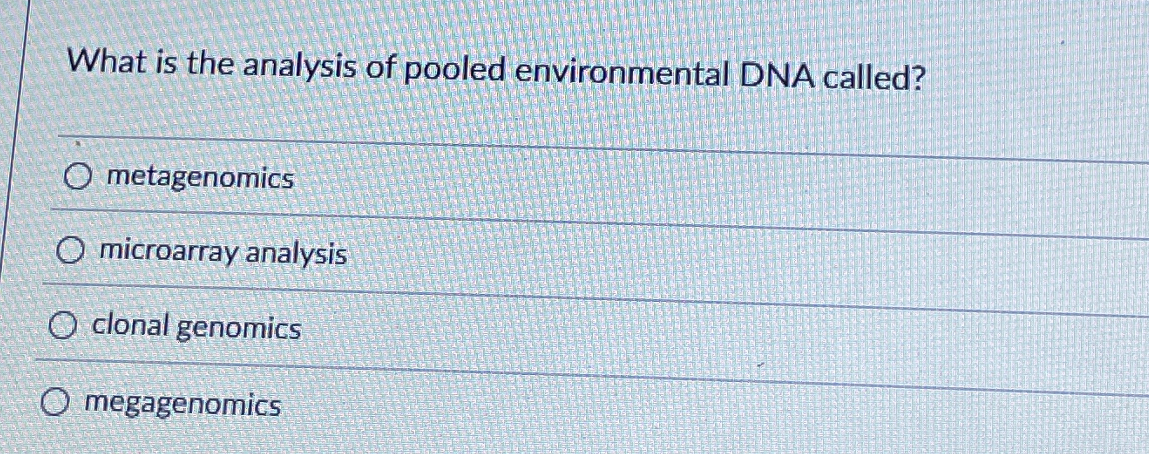 Solved What is the analysis of pooled environmental DNA