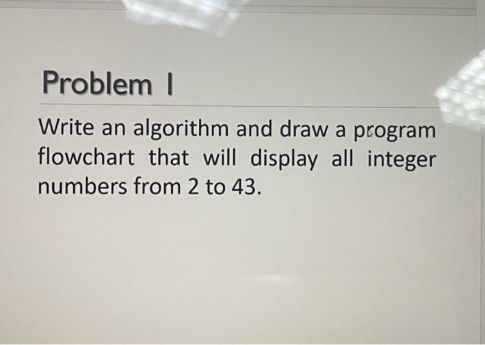 Solved Problem | Write an algorithm and draw a program | Chegg.com