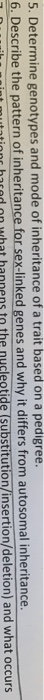 solved-5-determine-genotypes-and-mode-of-inheritance-of-a-chegg