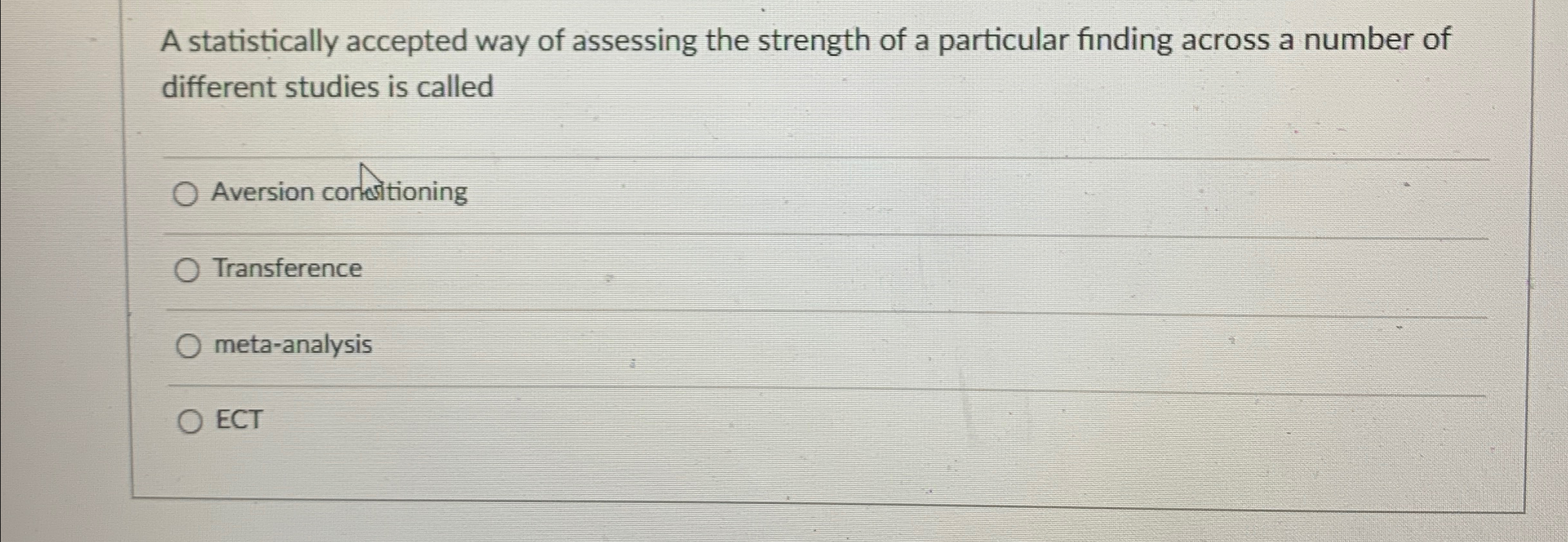 Solved A Statistically Accepted Way Of Assessing The | Chegg.com