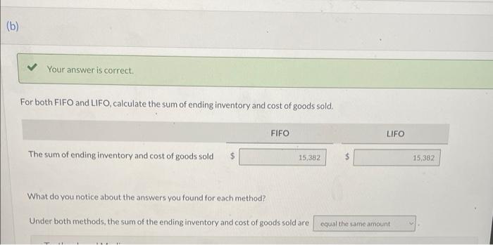 Solved (c) What is gross profit under each method? FIFO LIFO | Chegg.com