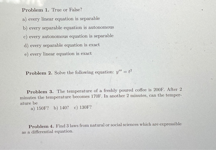 there is a unique solution of linear equation true or false