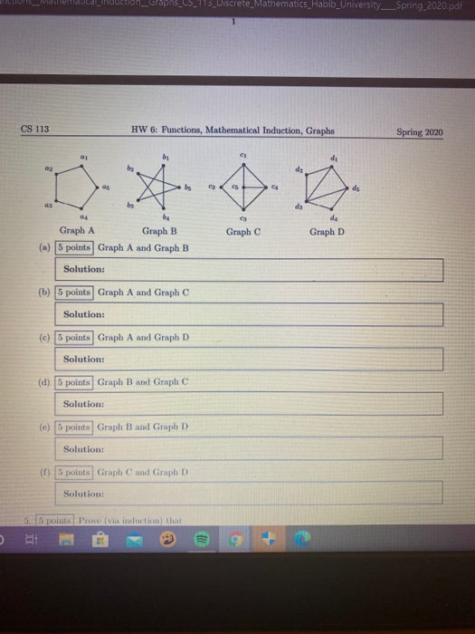 Solved 4. The simple graphs G = (V1, E,) and G2 = (V2, Ey) | Chegg.com