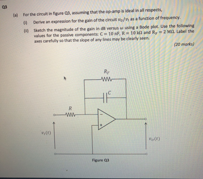 Solved Q3 (a) For the circuit in figure Q3, assuming that | Chegg.com