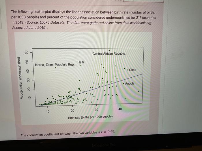 Solved The correlation coefficient between the two variables | Chegg.com