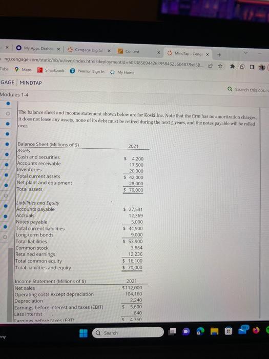 Solved The balance sheet and income statement shown below | Chegg.com