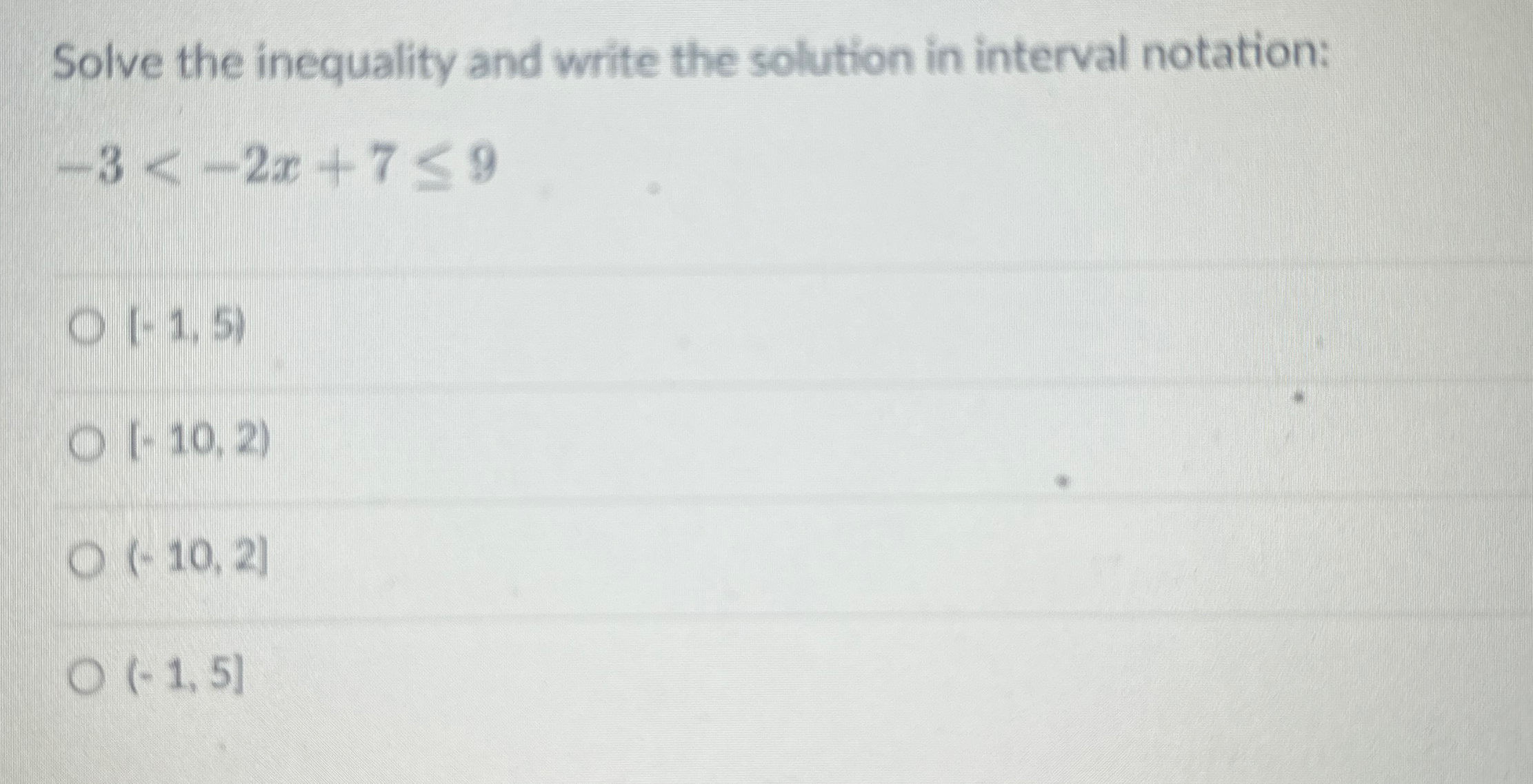 Solved Solve the inequality and write the solution in | Chegg.com