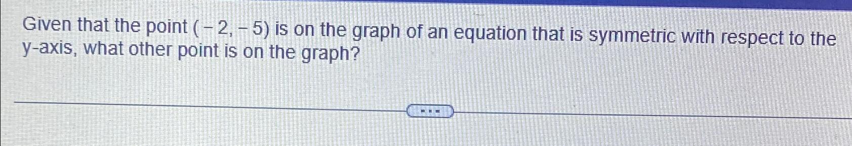 Solved Given that the point (-2,-5) ﻿is on the graph of an | Chegg.com