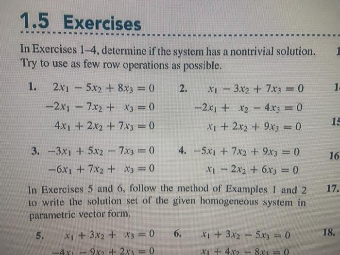 Solved 1.5 Exercises 1 In Exercises 1-4, determine if the | Chegg.com