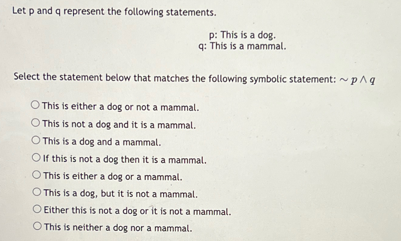 Solved Let P ﻿and Q ﻿represent The Following Statements.p ﻿: | Chegg.com