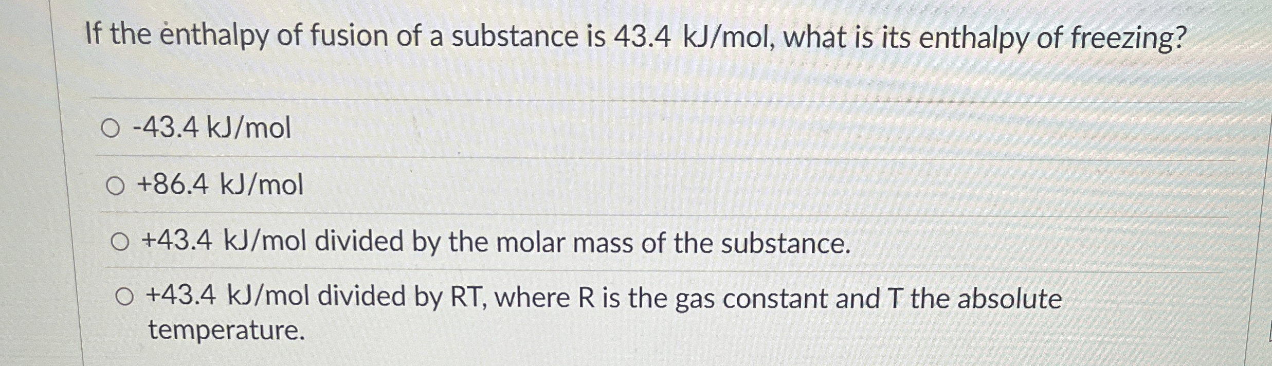 Solved If The Enthalpy Of Fusion Of A Substance Is Chegg Com