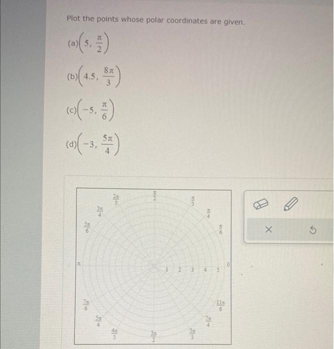 Solved Plot the points whose polar coordinates are given. | Chegg.com