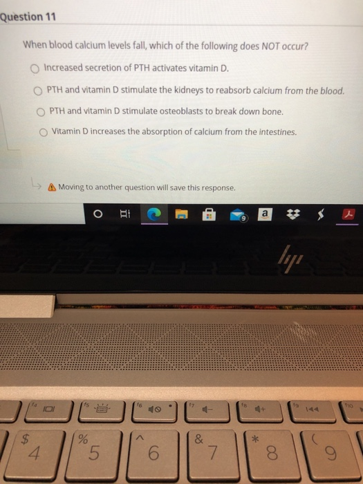 Solved Question 11 When blood calcium levels fall, which of | Chegg.com
