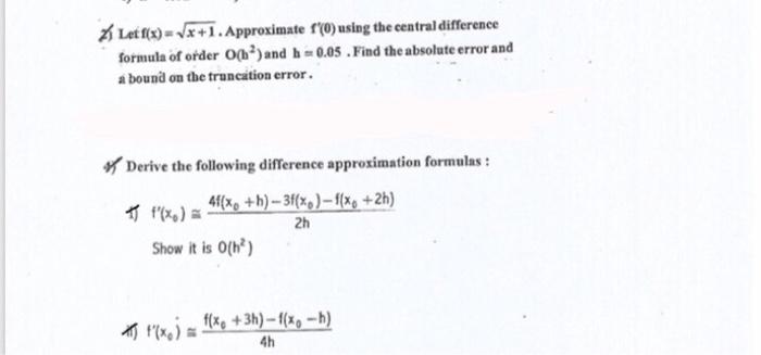 Numerical Analysis 2 Homework 1 Letf X 1 Chegg Com
