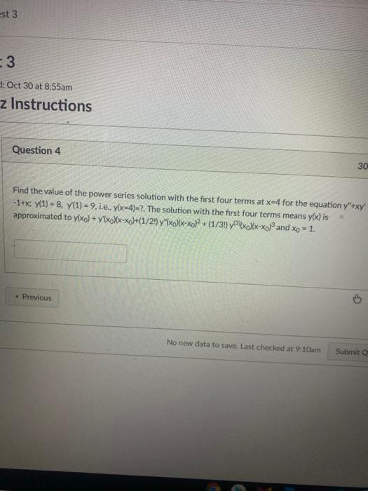 Solved est 3 -3 : Oct 30 at 8:55am z Instructions Question 4 | Chegg.com