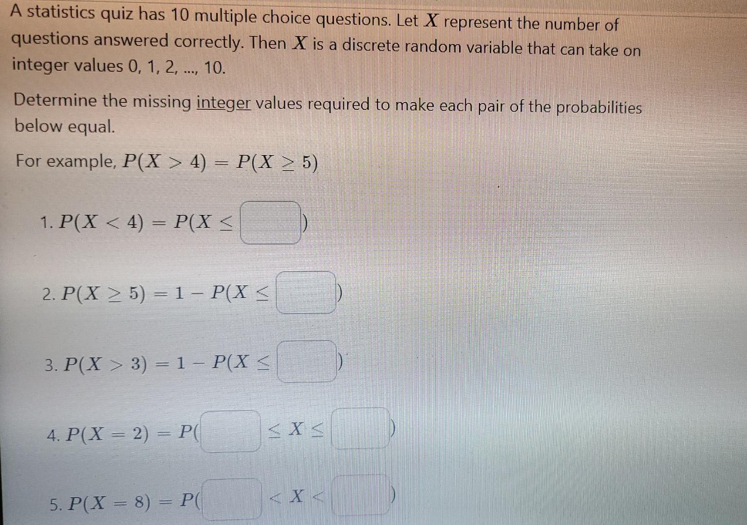 Solved A statistics quiz has 10 multiple choice questions. | Chegg.com